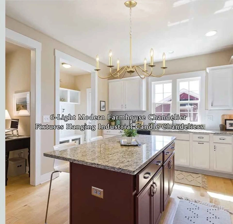 6-Light Gold Modern Farmhouse Chandelier - photo 5