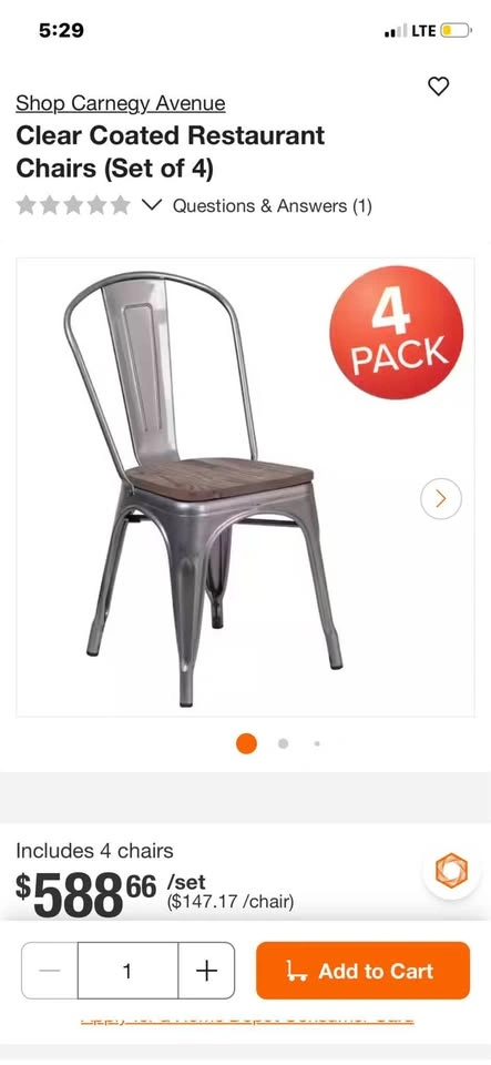 Set of Stackable Wood & Metal Restaurant Chairs - photo 4