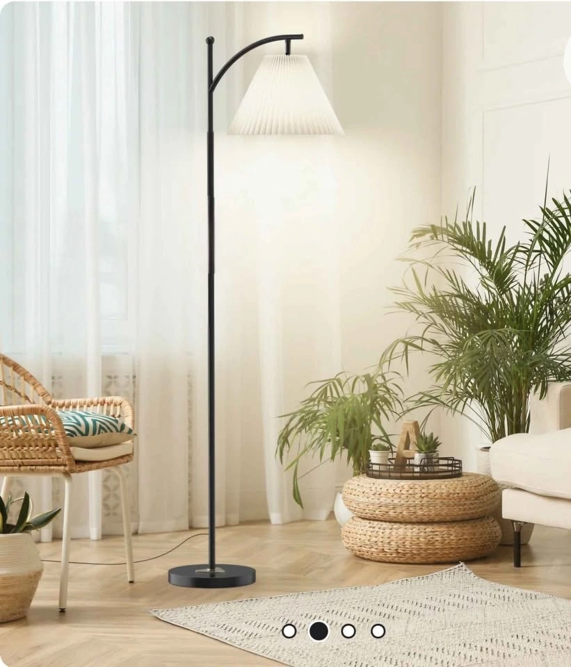 New Modern Arc Floor Lamp with Pleated Shade - photo 4