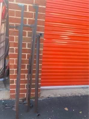 Queen Box Spring, Metal bed frame with wheels $40 - photo 3