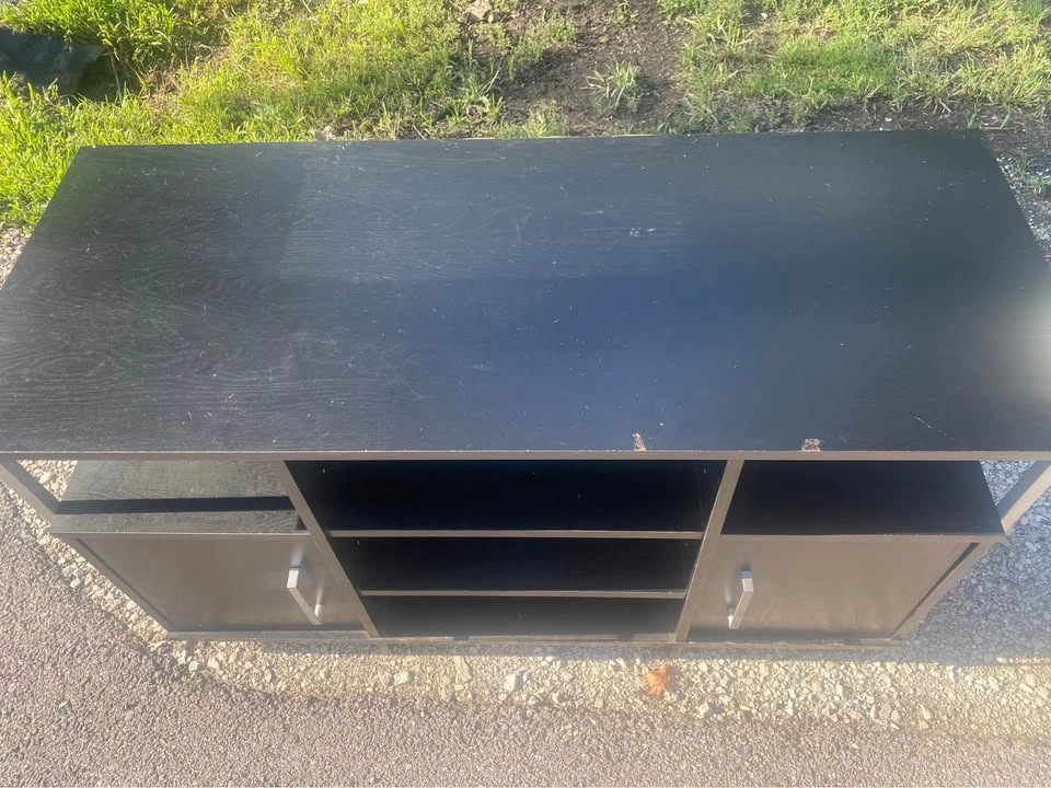 Black TV Stand Entertainment Center - photo 2