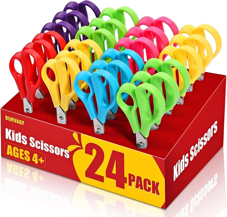 24 Pack 6" Kids Scissors Safety Small Child Scissors