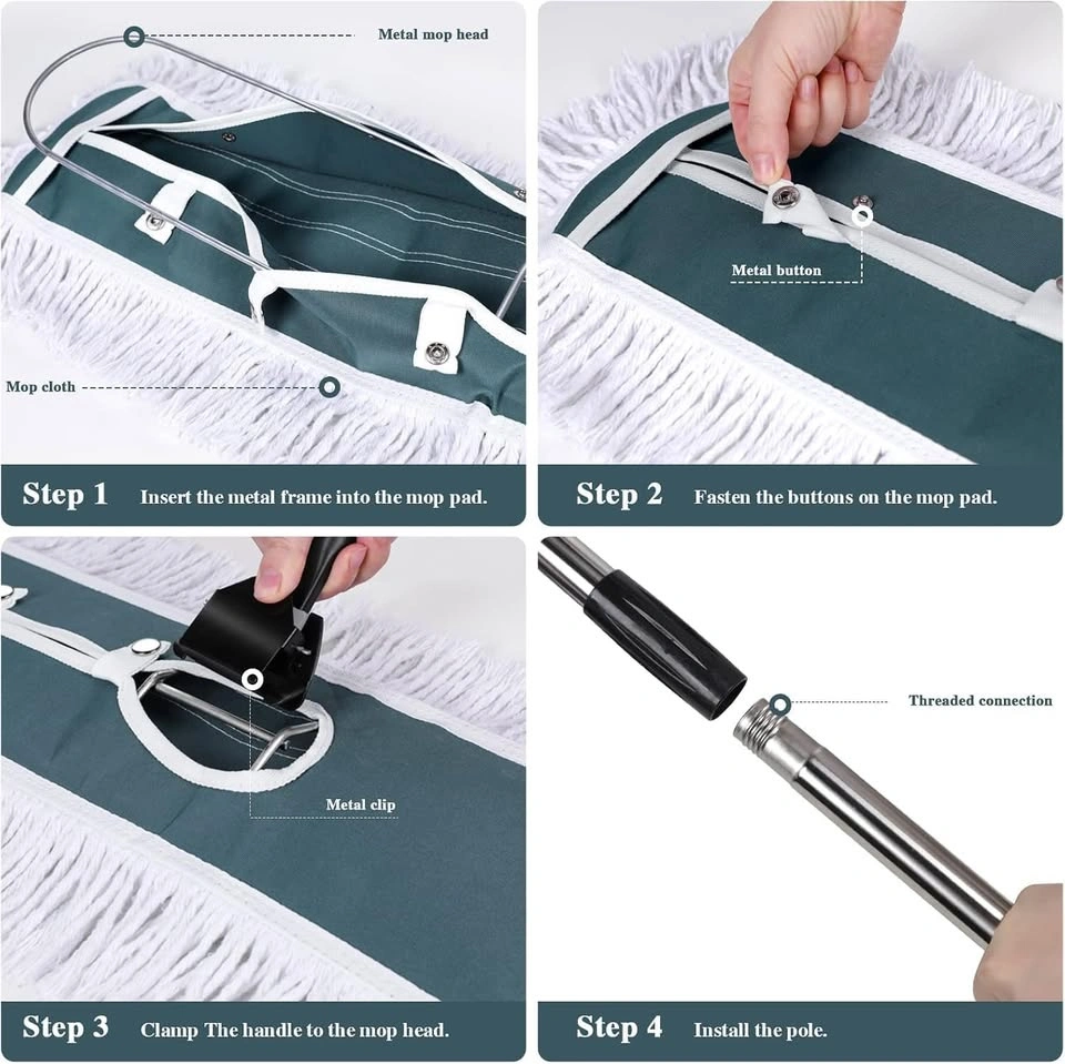 42" Heavy Duty Commercial Mop, Industrial Flat Mop for Floor, 2 - photo 3