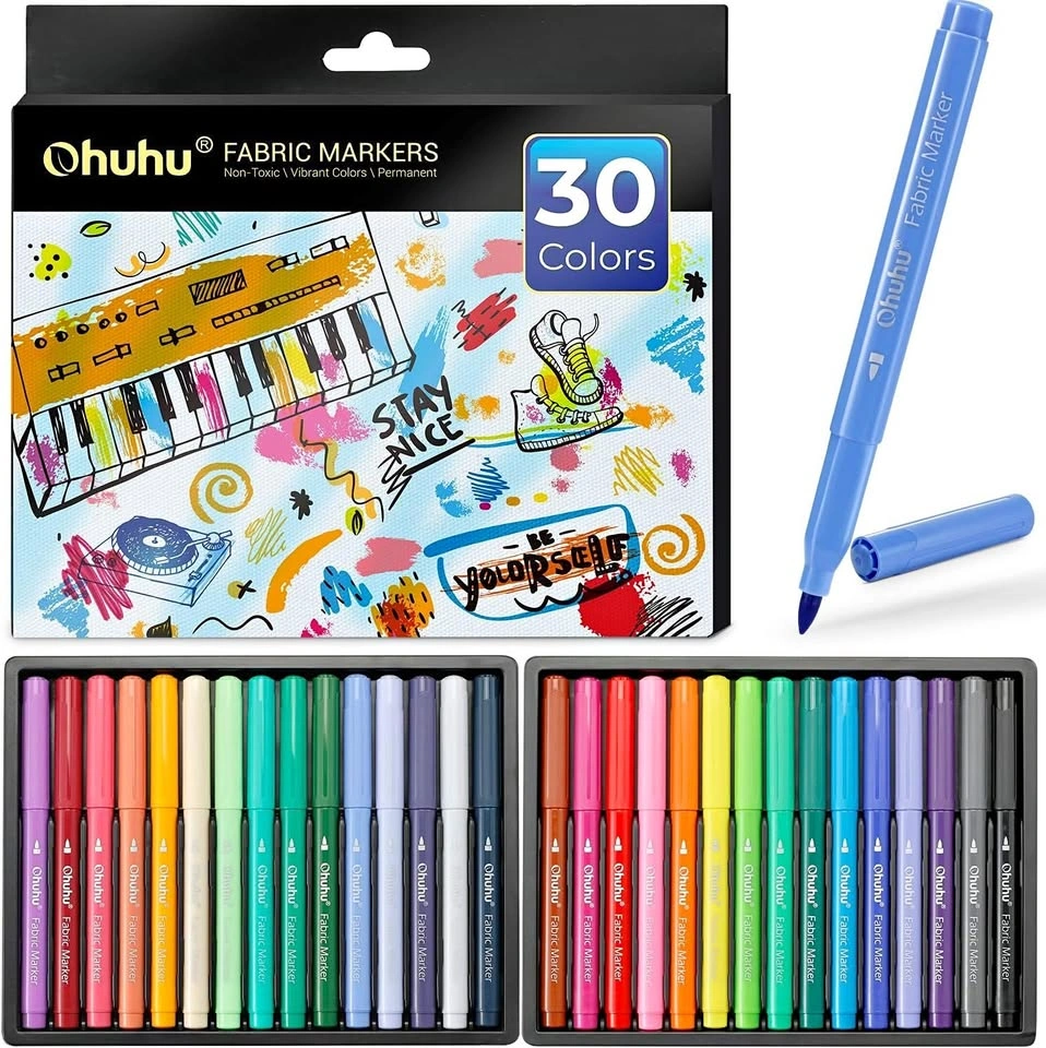 Ohuhu Fabric Markers Pen, 30 Colors
