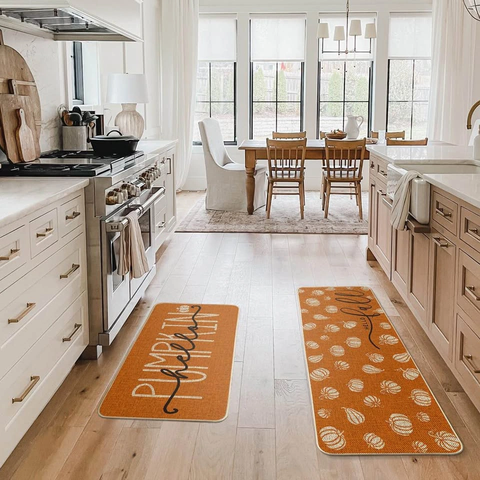 2-Piece Fall Pumpkin Kitchen Rug Set - photo 4