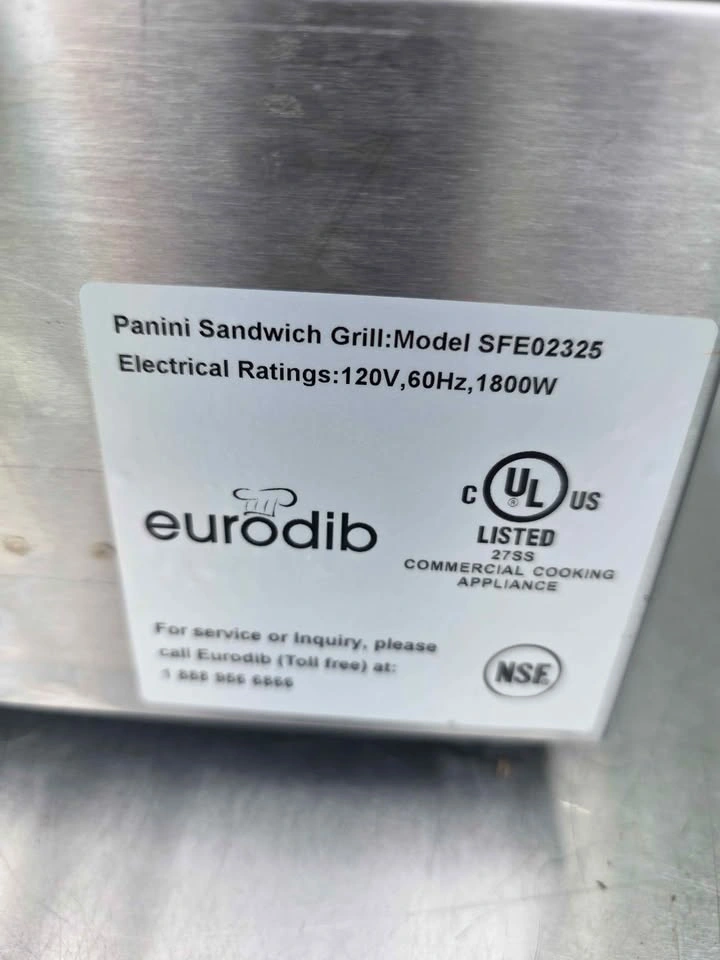 Eurodib Commercial Panini Sandwich Grill - photo 4