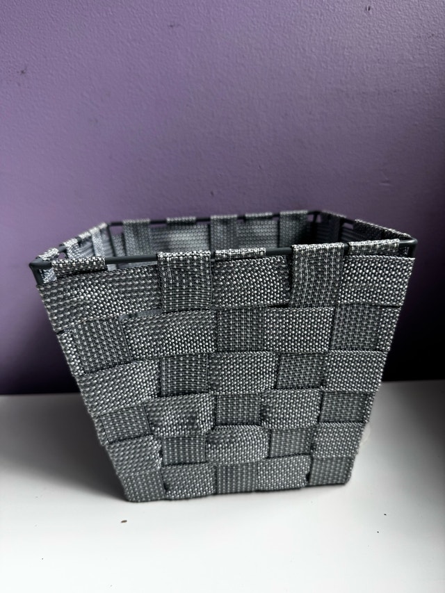 Woven Grey Storage Basket