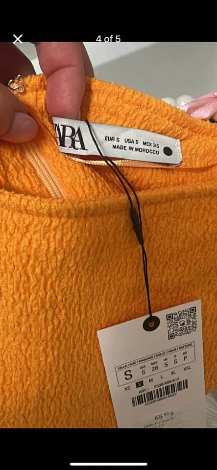 Orange Mini Dress (ZARA-small) NEW - photo 3