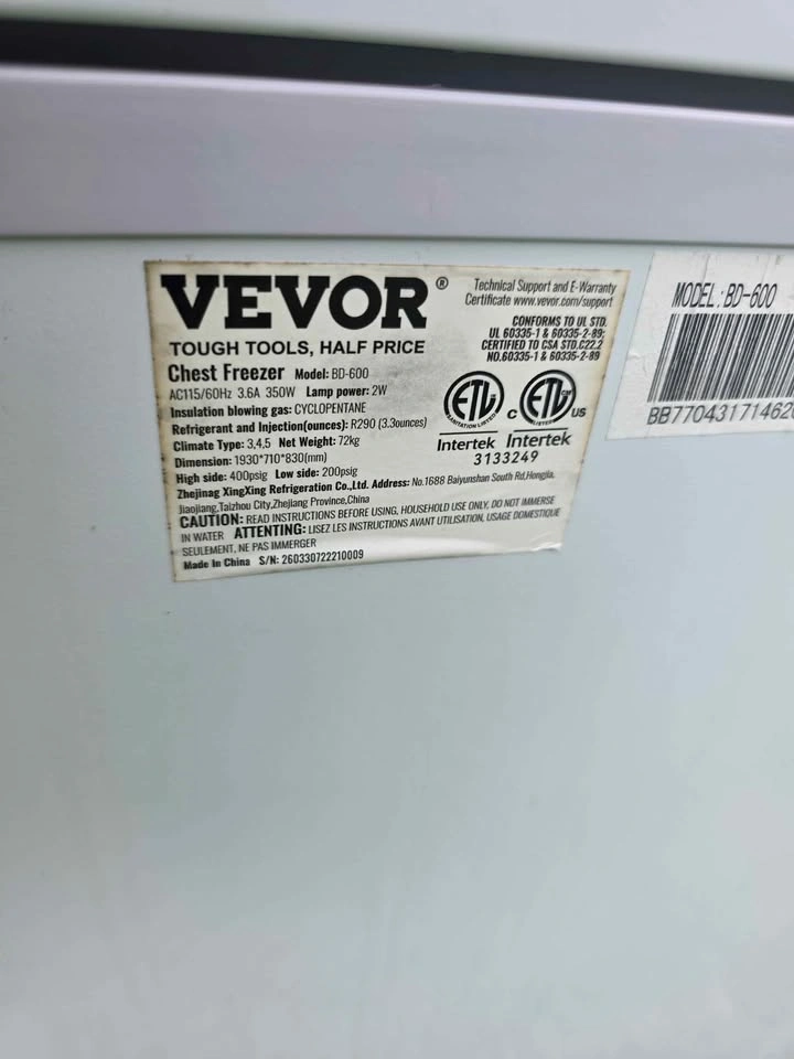 VEVOR 21 Cu. Ft. Convertible Chest Fridge / Freezer - photo 4