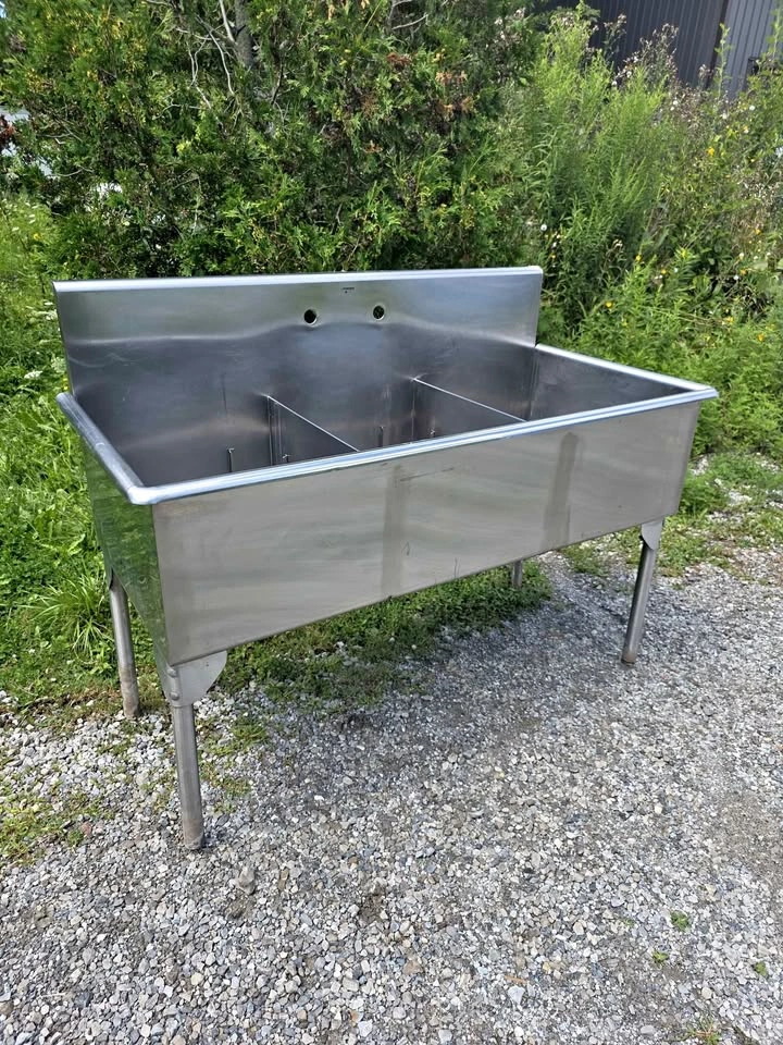 Commercial 3-Compartment Stainless Steel Sink For Sale!