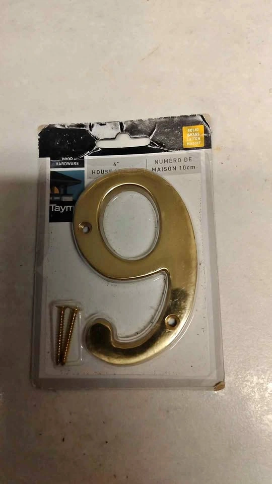 New Number 9 Brass for door