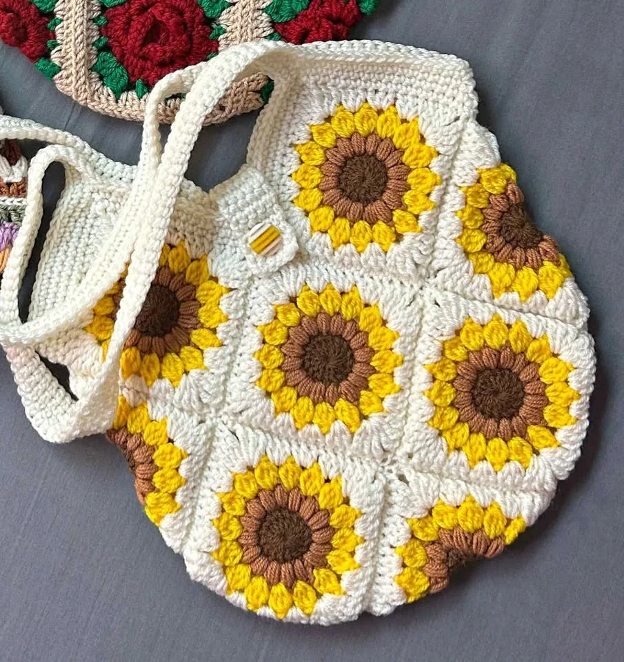 Handmade Sunflower tote bag thumbnail