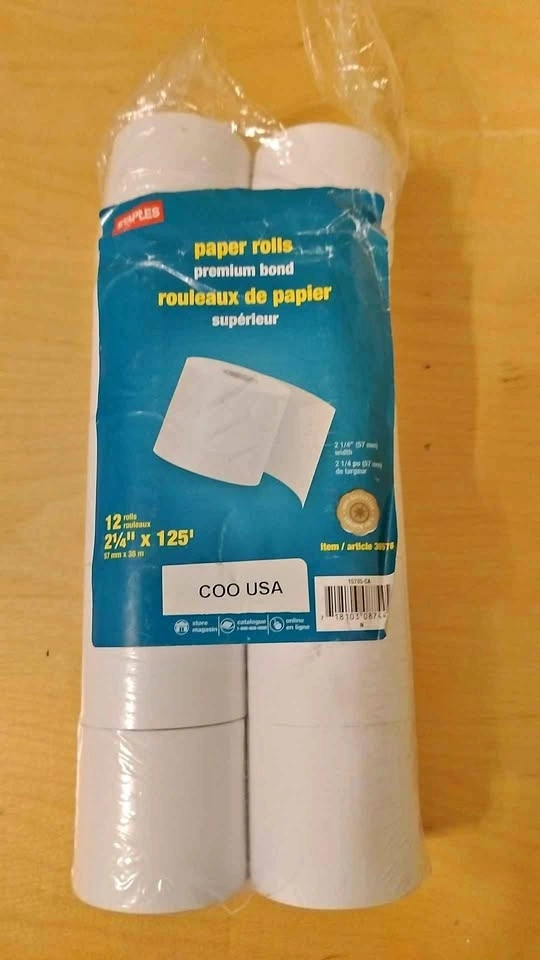 New Staple Register Paper Rolls
