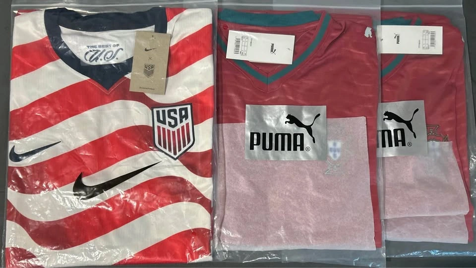 Portugal L & USA XXL New World Cup Jerseys ($25 each)