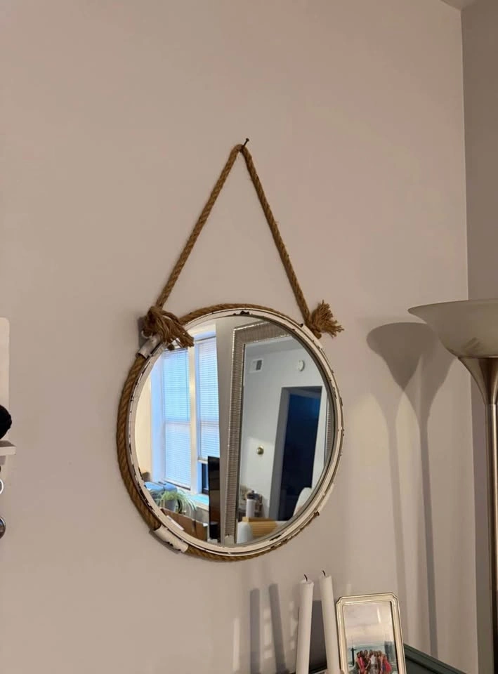 Round Hanging Rope Mirror - photo 3