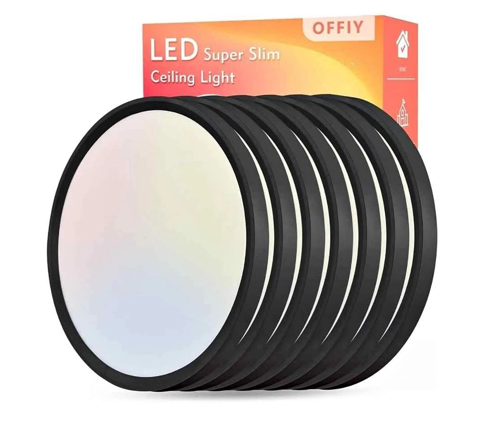 6 Pack 16 Inch LED Ceiling Lights Black