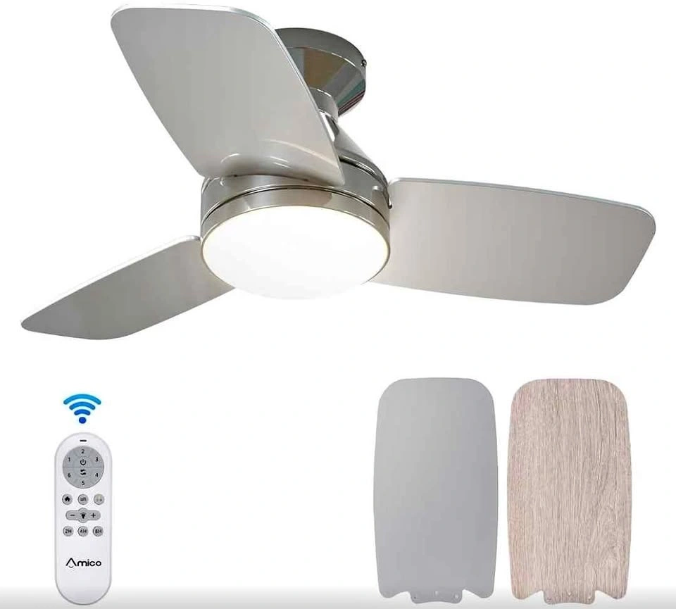 Amico 30 Inch Flush Mount Ceiling Fan with Light