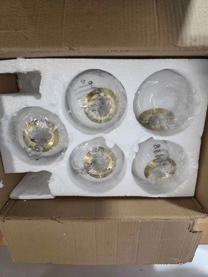 Modern 5-Light Brass Globe Chandelier Pendant Light, New - photo 3