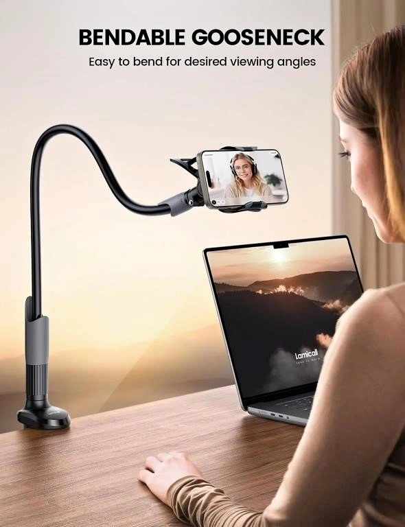 Phone Holder Bed Gooseneck Mount - Cell Phone Stand Clamp