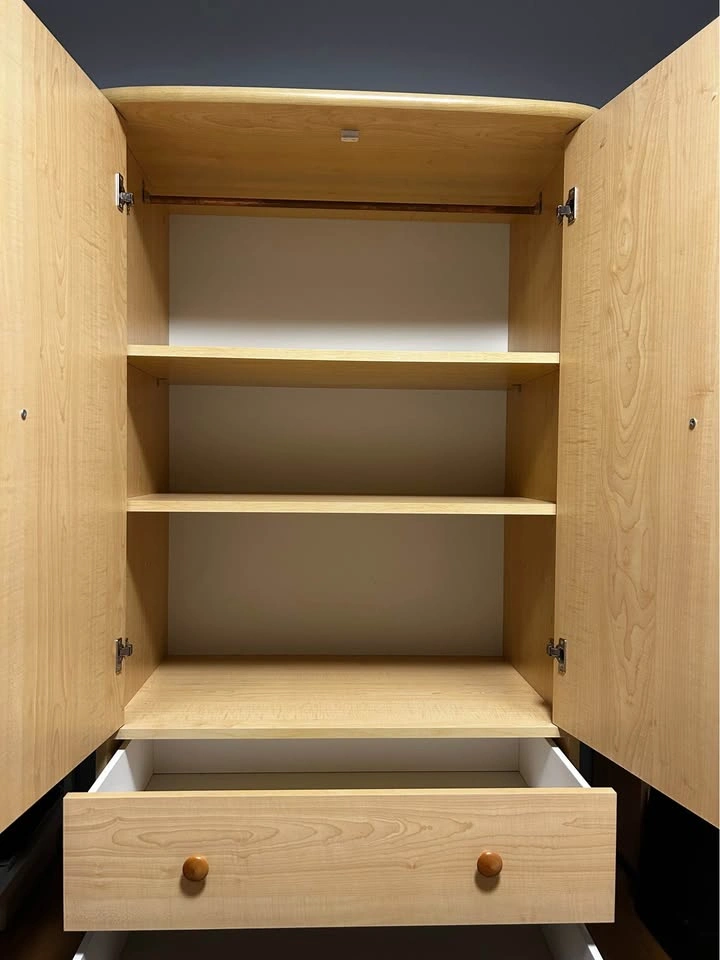 Modern Maple Wood Armoire / Wardrobe with Drawers - photo 2