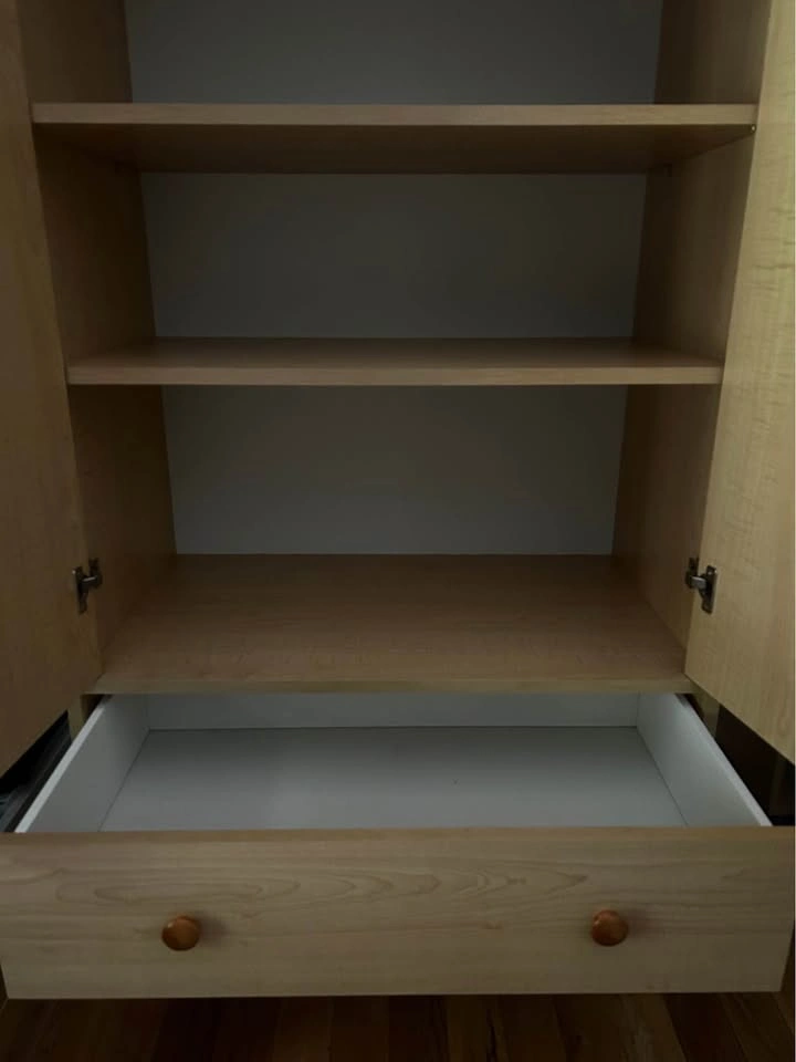 Modern Maple Wood Armoire / Wardrobe with Drawers - photo 3