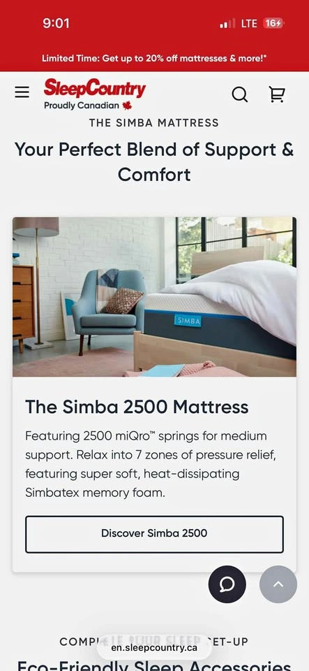 Simba 2500 King Bed and Support