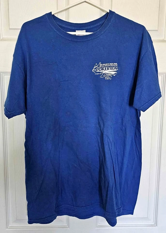 Rice Lake Poker Run 2014 Charity Graphic T-Shirt - Size Large