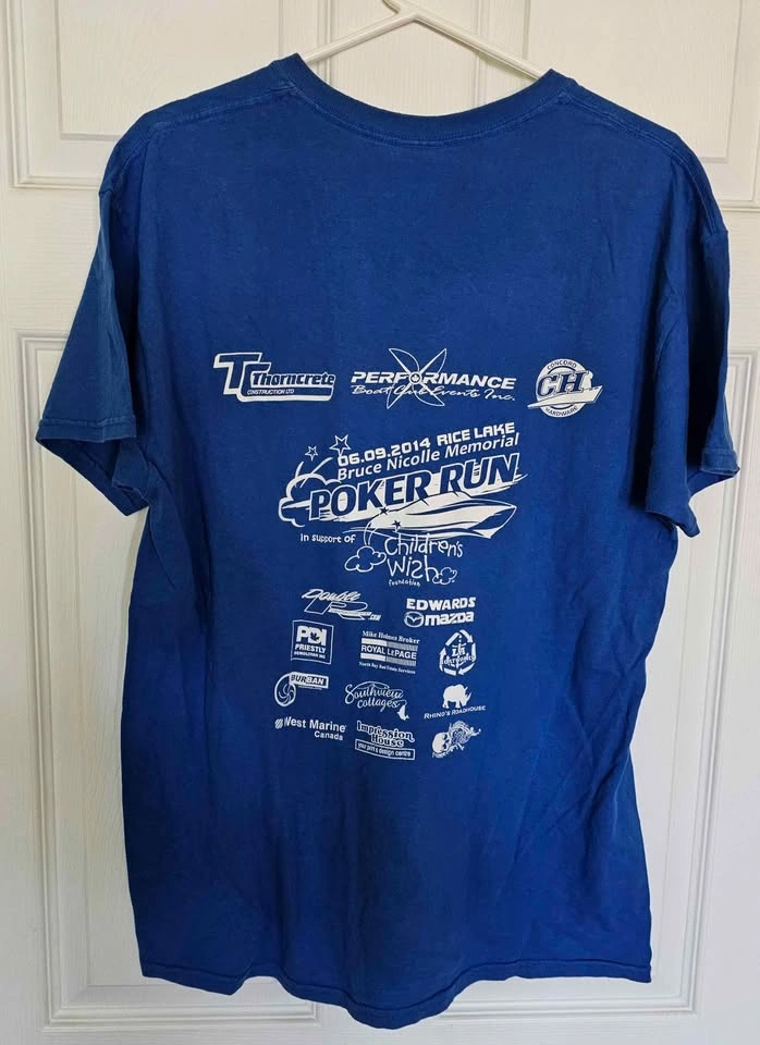 Rice Lake Poker Run 2014 Charity Graphic T-Shirt - Size Large - photo 2