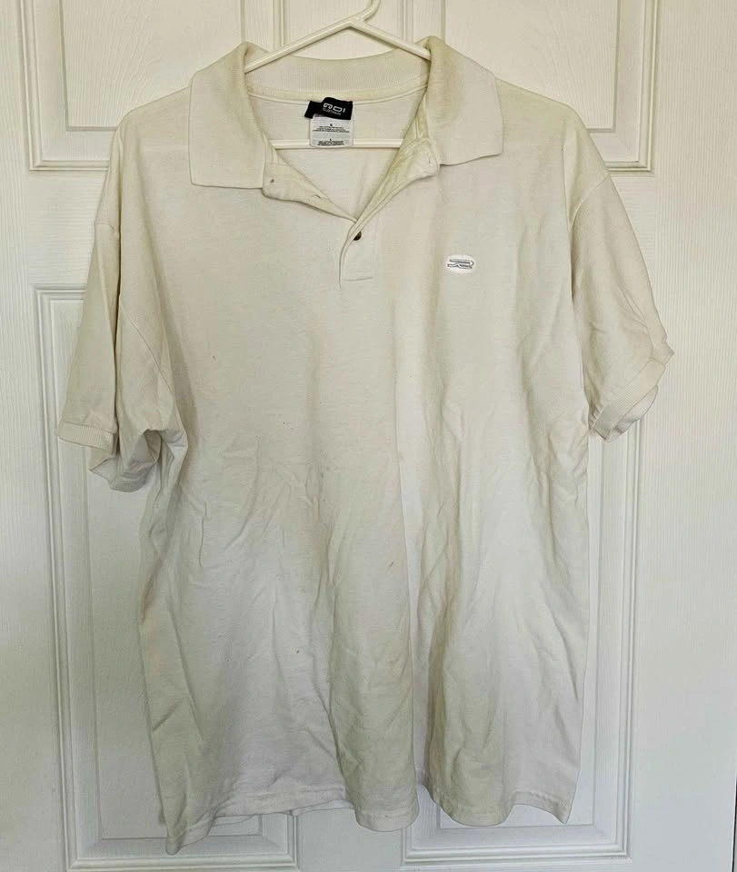 RMOI Men's Off-White Short Sleeve Polo Shirt - Size Large