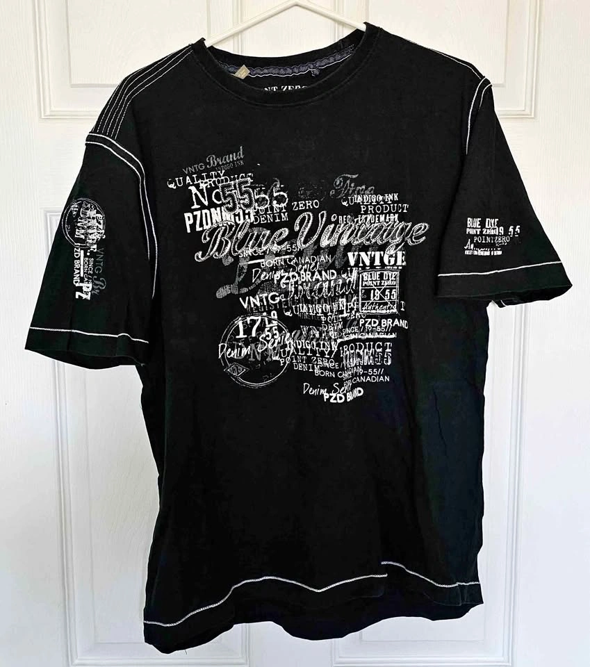 Point Zero Men's Graphic T-Shirt - Black - Size Large