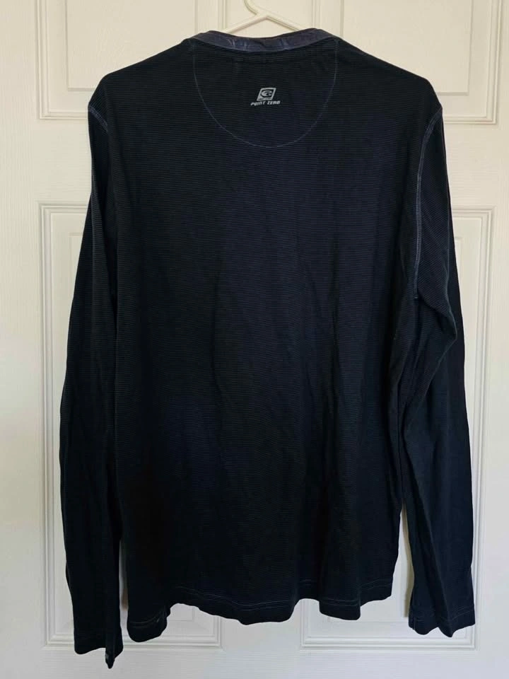 Point Zero Black Label Men's Long Sleeve Henley Shirt - Size Med - photo 2