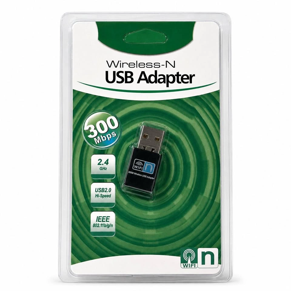 300Mbps USB WiFi Adapter for PC/Laptop – Wireless-N 2.4GHz