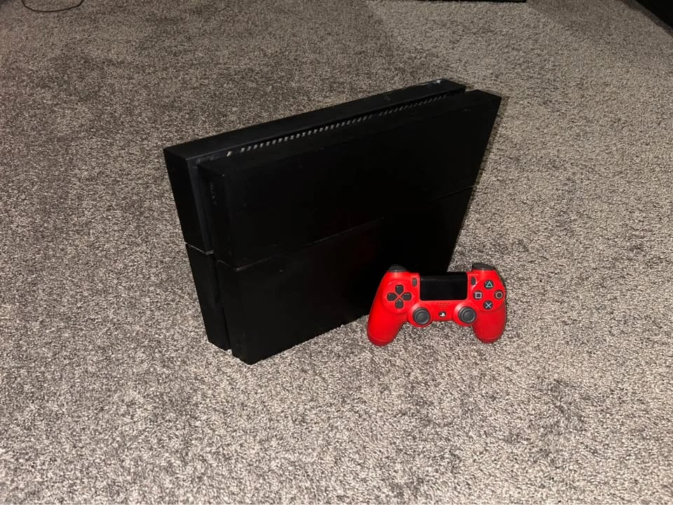 PS4 Original 500GB + Red Controller | Fully Working | Great Bund - photo 3