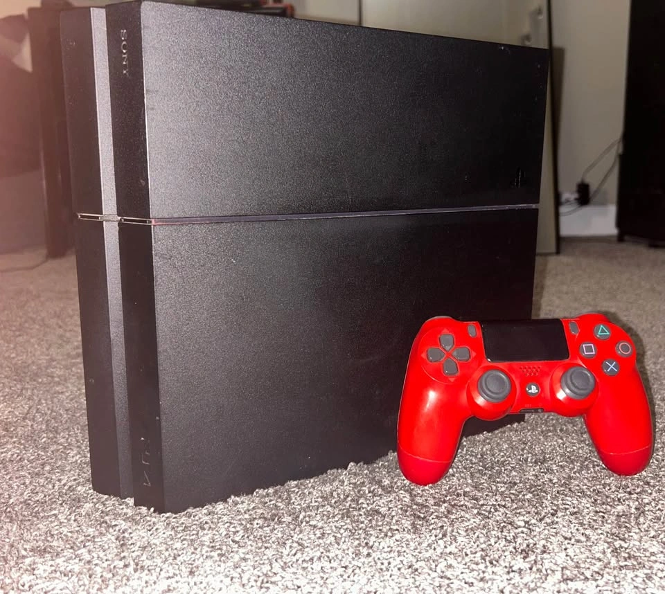 PS4 Original 500GB + Red Controller | Fully Working | Great Bund - photo 4