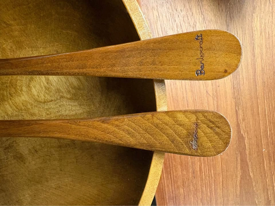 Vintage 1970’s Baribocraft Canada Retro Wooden Salad Set - photo 3