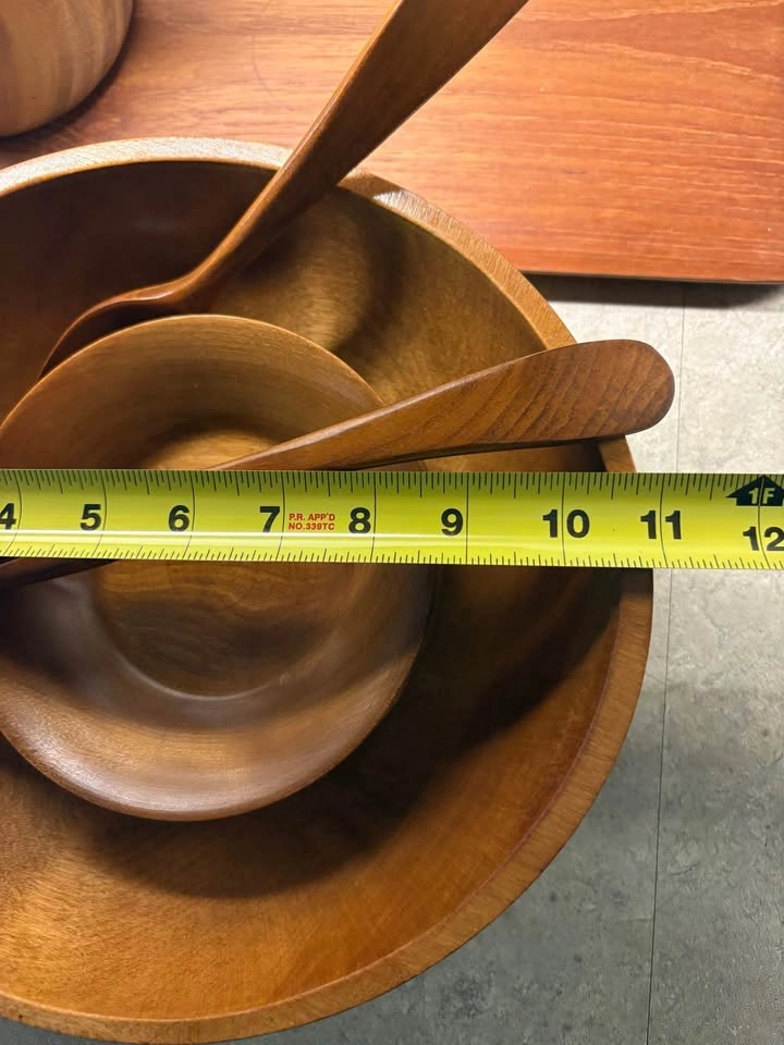 Vintage 1970’s Baribocraft Canada Retro Wooden Salad Set - photo 5