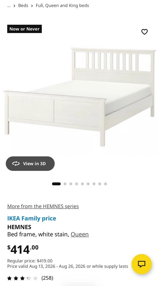IKEA HEMNES Bed Frame, White Stain, Queen size - photo 4