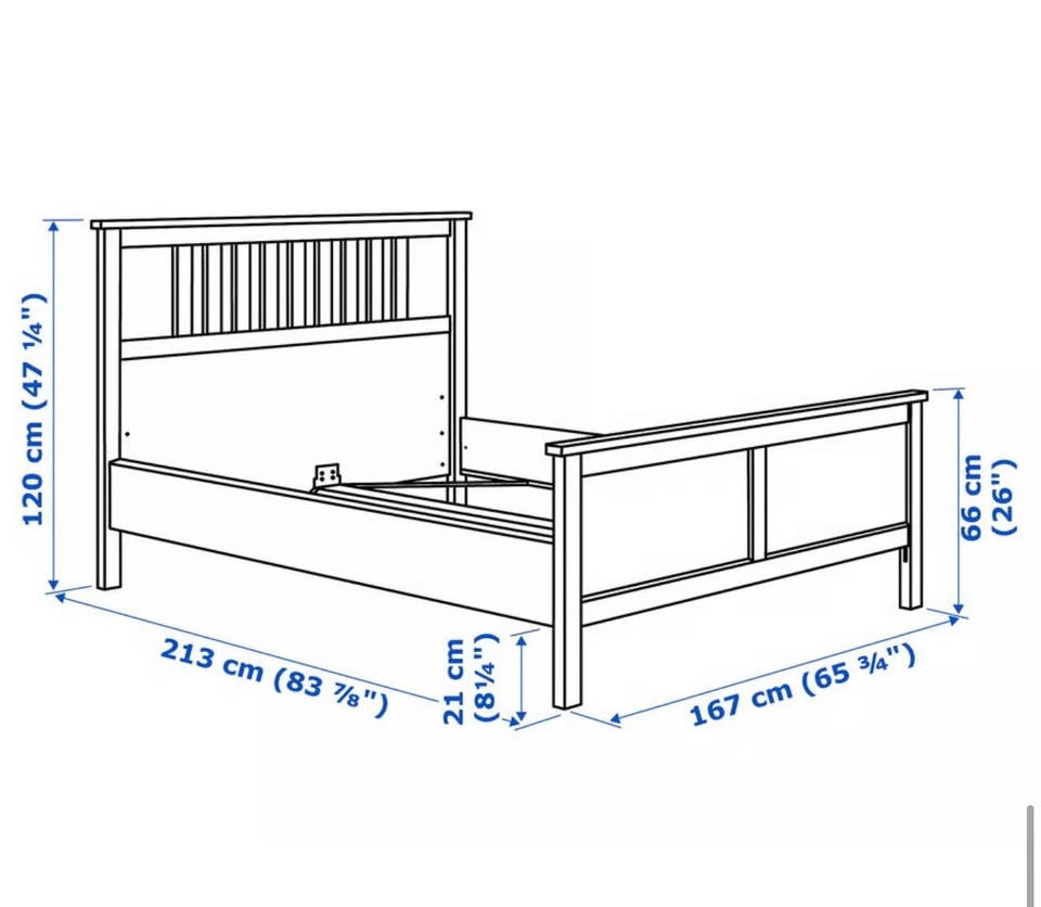 IKEA HEMNES Bed Frame, White Stain, Queen size - photo 5