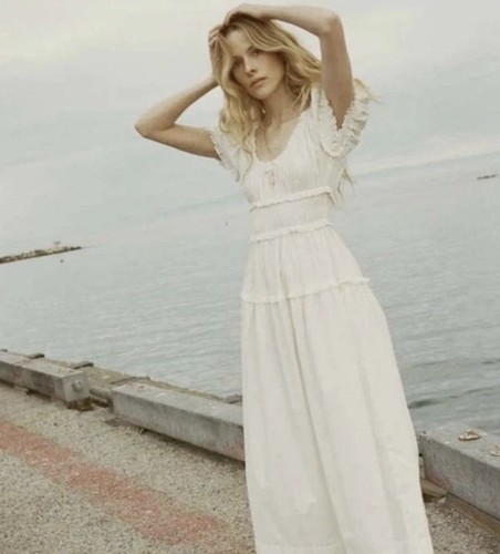 Generic DOEN Medium Leanne Dress Salt White Puff Sleeve Midi - photo 2