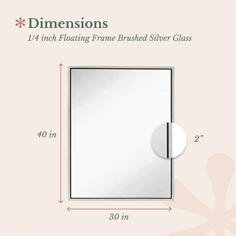Hamilton Hills 30 x 40 Inch Brushed Silver Wall Mirror - photo 3