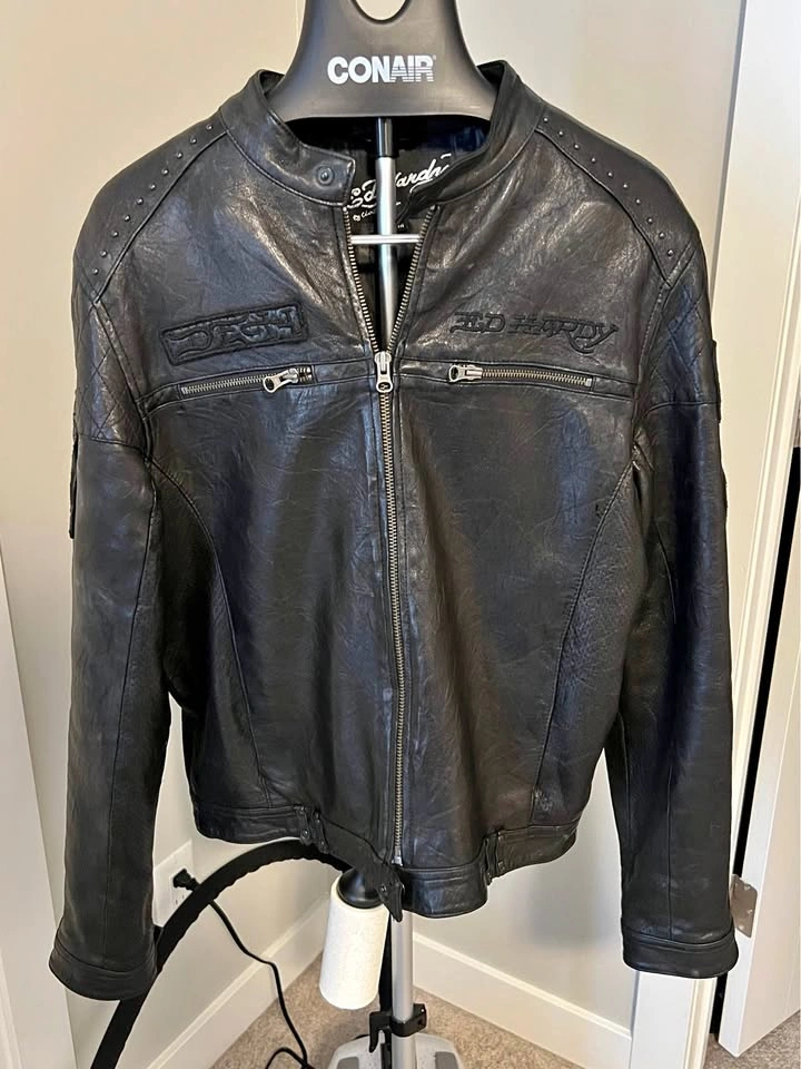 Ed Hardy leather jacket
