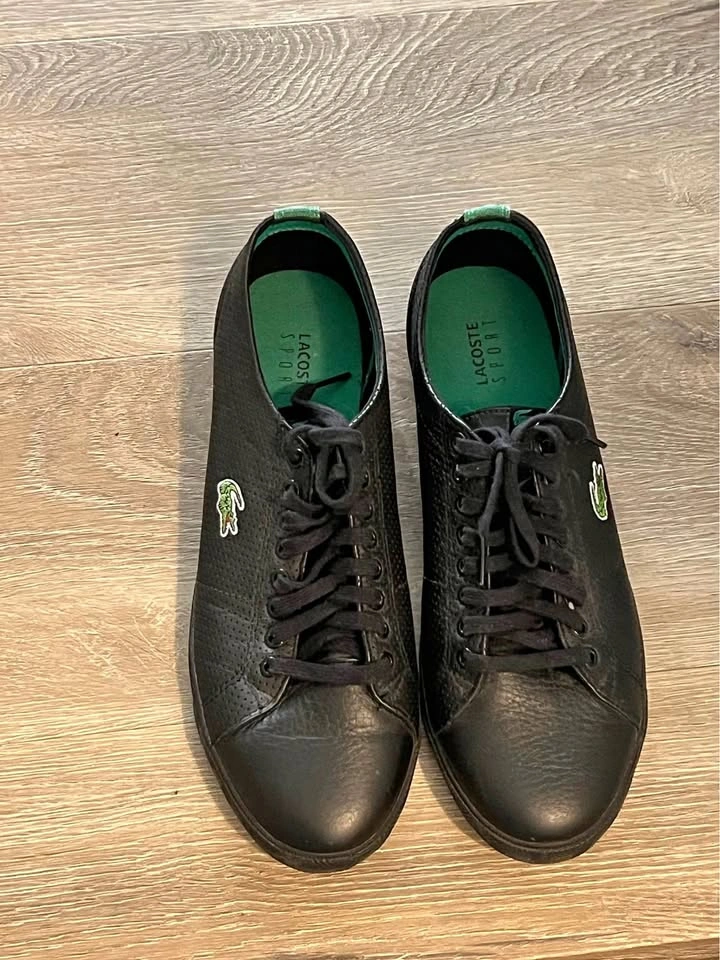 Lacoste Sport Black Leather Sneakers