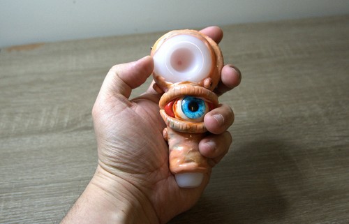 Scary pipe hand painted borosilicate glass smoking pipe NEW - photo 3