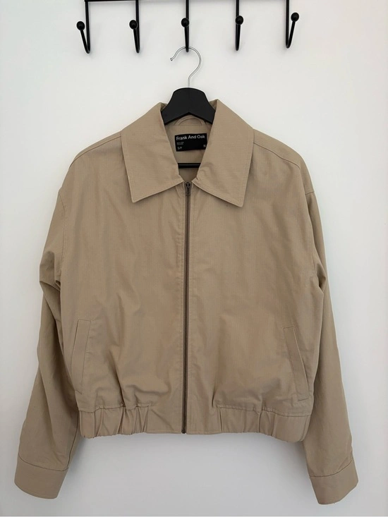 Zip Up Bomber Jacket in Light Beige - Small - photo 2