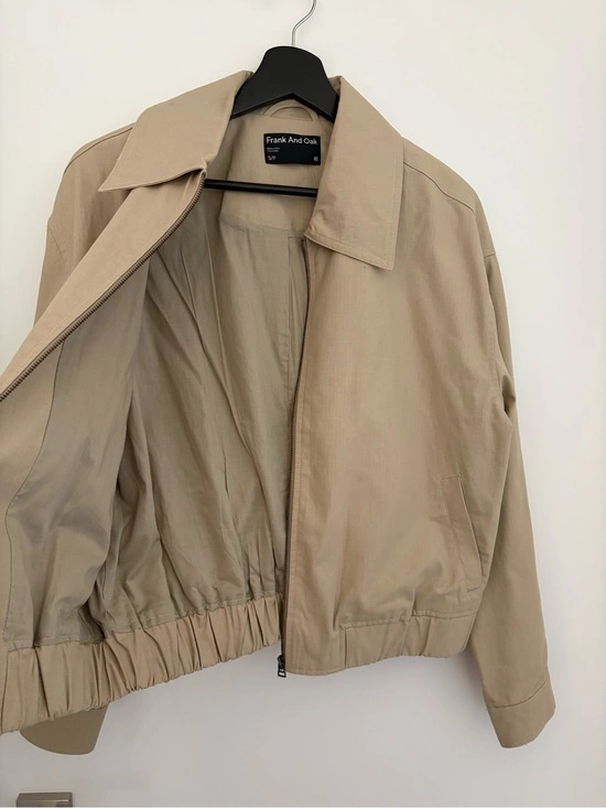 Zip Up Bomber Jacket in Light Beige - Small - photo 3