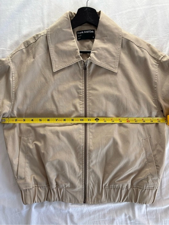 Zip Up Bomber Jacket in Light Beige - Small - photo 5