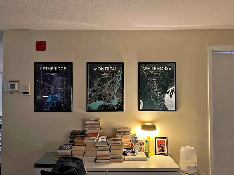Set of 3 Framed Canadian City Map Posters