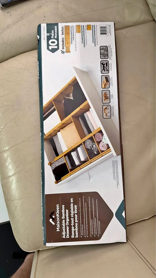 MaisonKleen Adjustable Bamboo Drawer Organizer — 10 Pieces - photo 2