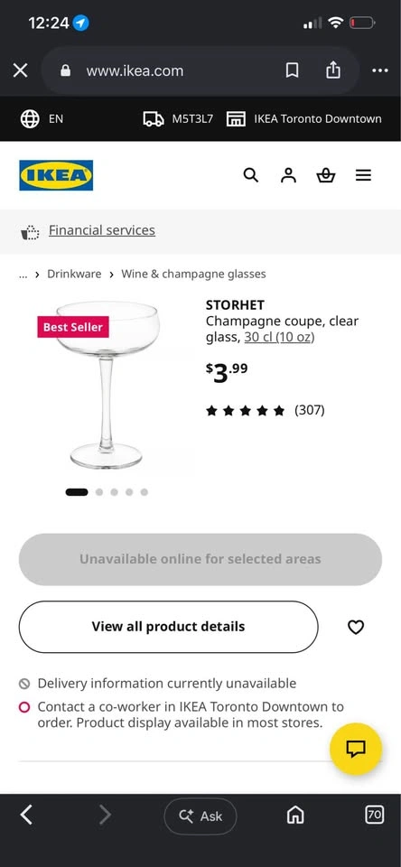 Set of 6 champagne/coupe cocktail glasses - photo 3