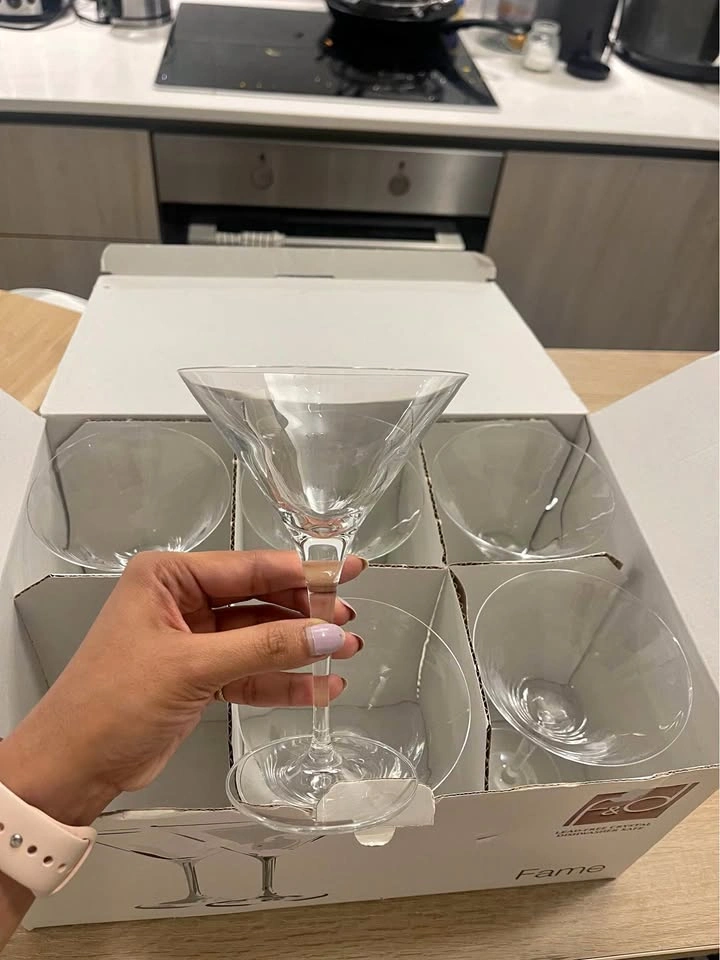 Crystal Martini Glasses - Set of 6